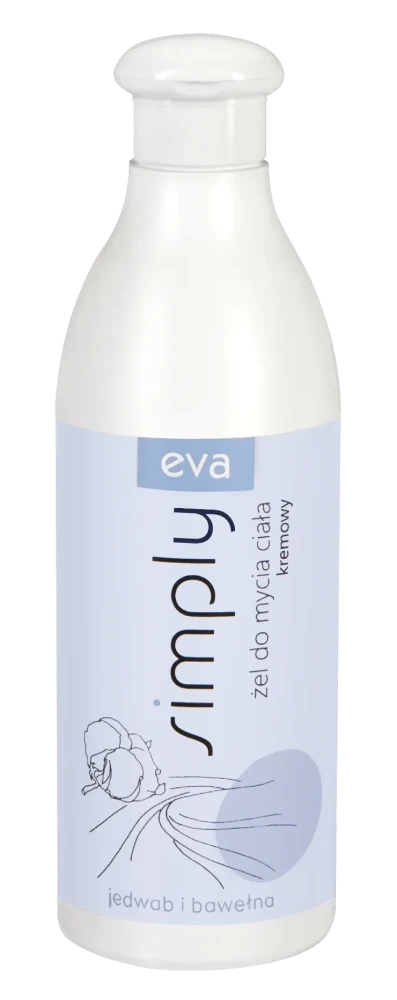 EVA SIMPLY Kremowy żel do mycia ciała z jedwabiem i bawełną